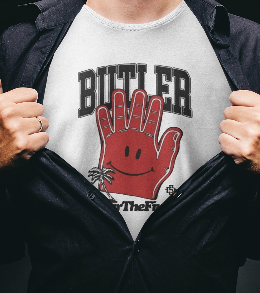Butler Fear The Five SDSU Smiley Hand Palm Tree T-Shirt