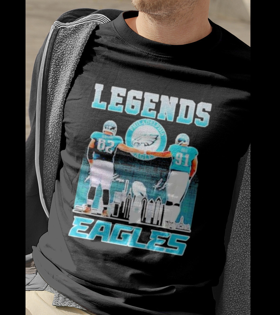 Legends Eagles 62 91 Philadelphia Football Players T-Shirt