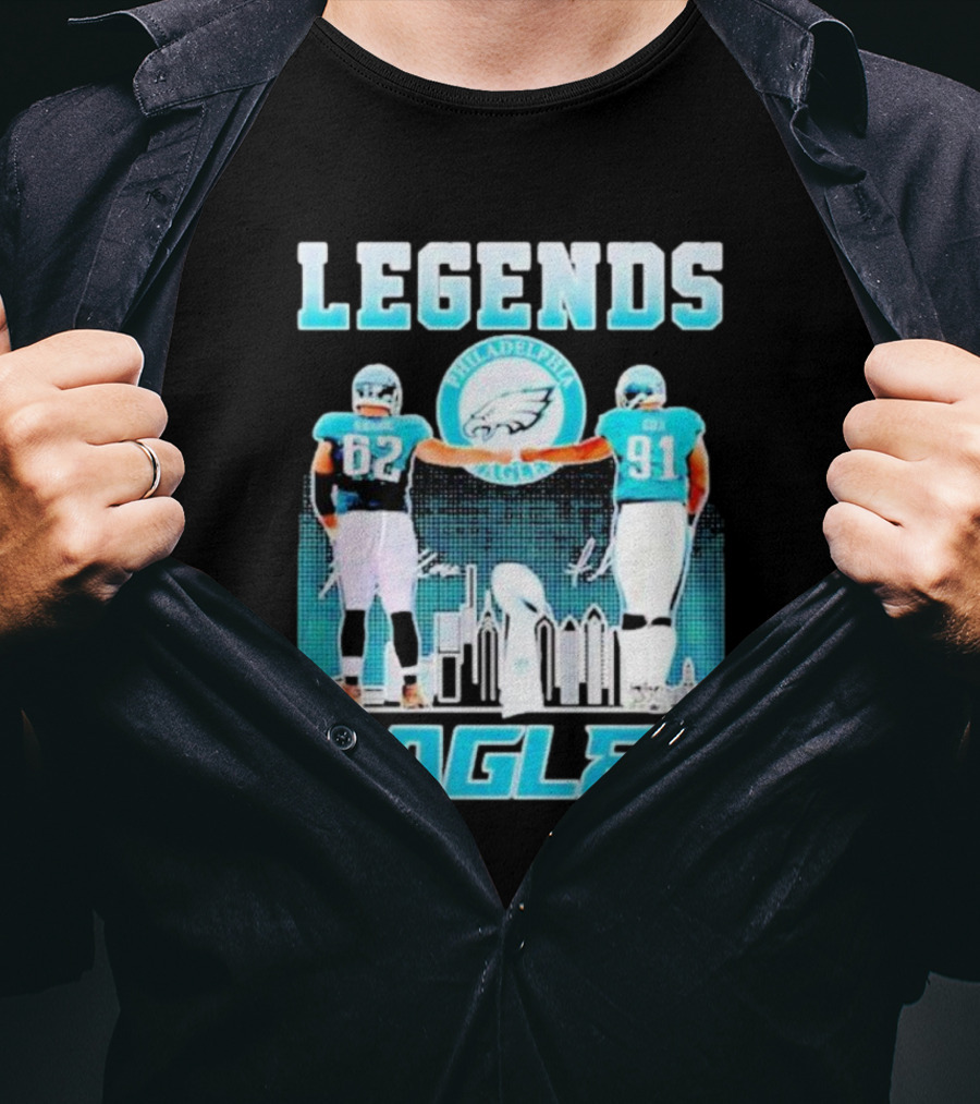 Legends Eagles 62 91 Philadelphia Football Players T-Shirt