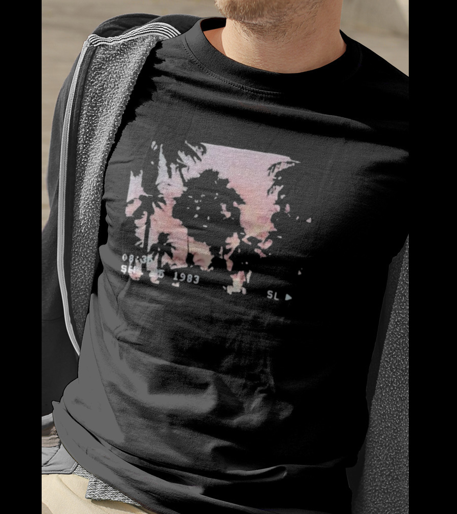 08:35 Sep 05 1983 SL Sunset With Palm Trees T-Shirt