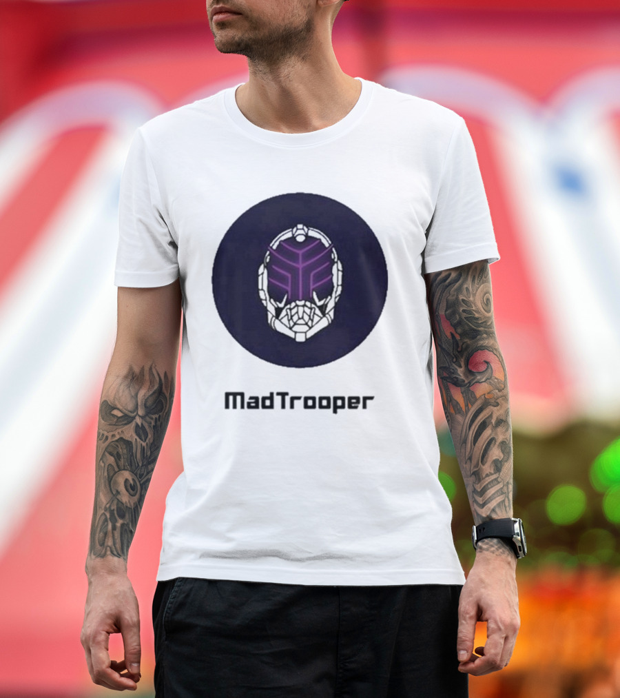 Madtrooper Helmet with Neon Purple Light T-Shirt
