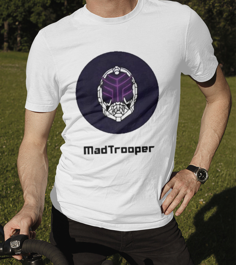 Madtrooper Helmet With Neon Purple Light T-Shirt