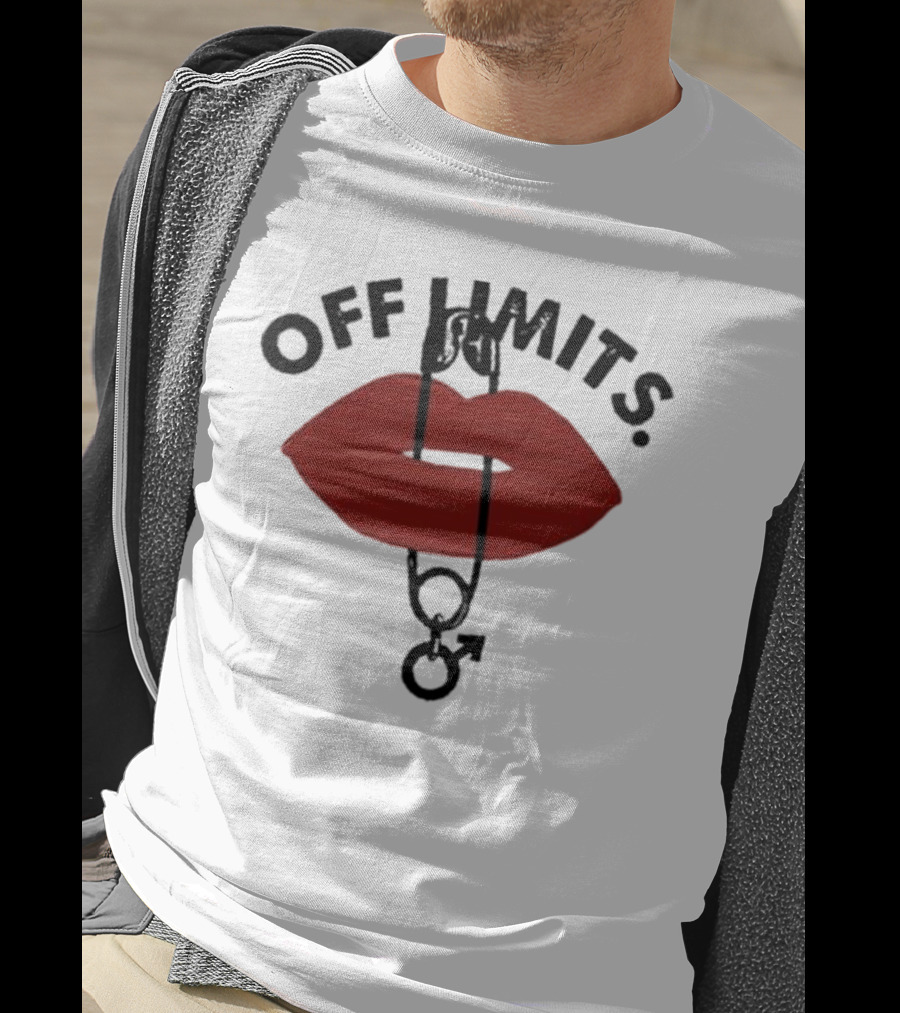 Munawar Faruqui Off Limits Red Lips Safety Pin T-Shirt