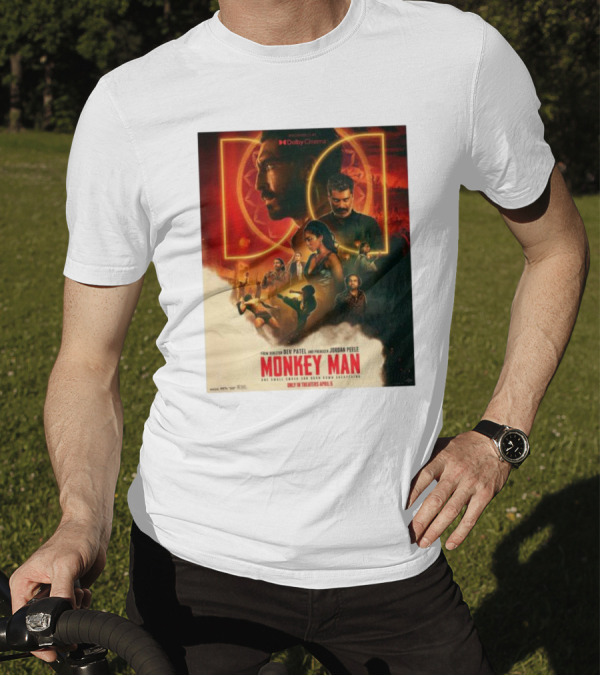 Dolby Cinema Presents Monkey Man From Director Dev Patel And Producer Jordan Peele Featuring New Monkey Man One Small Ember Car Burn Down Everything Only In Theaters April 5 T-Shirt