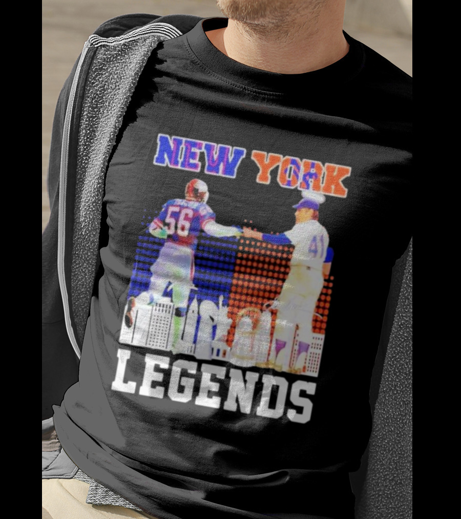 New York Lawrence Taylor Tom Seaver Legends Signatures T-Shirt