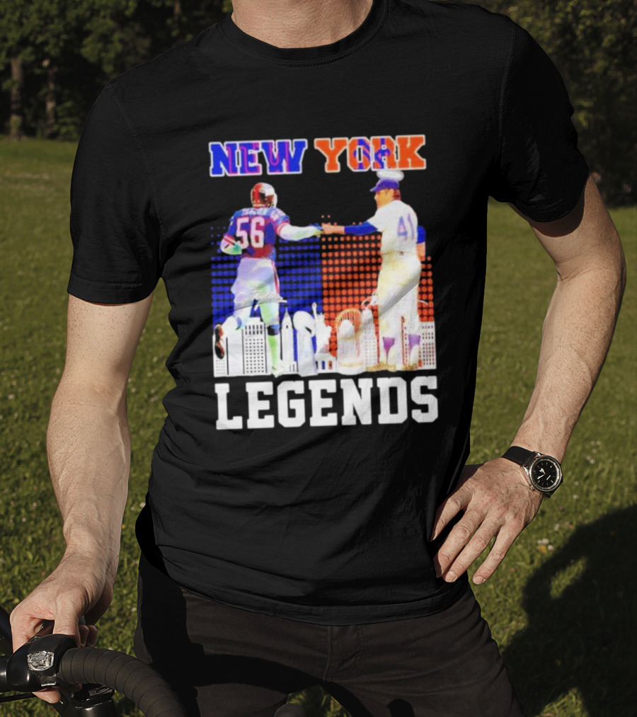 New York Lawrence Taylor Tom Seaver Legends Signatures T-Shirt