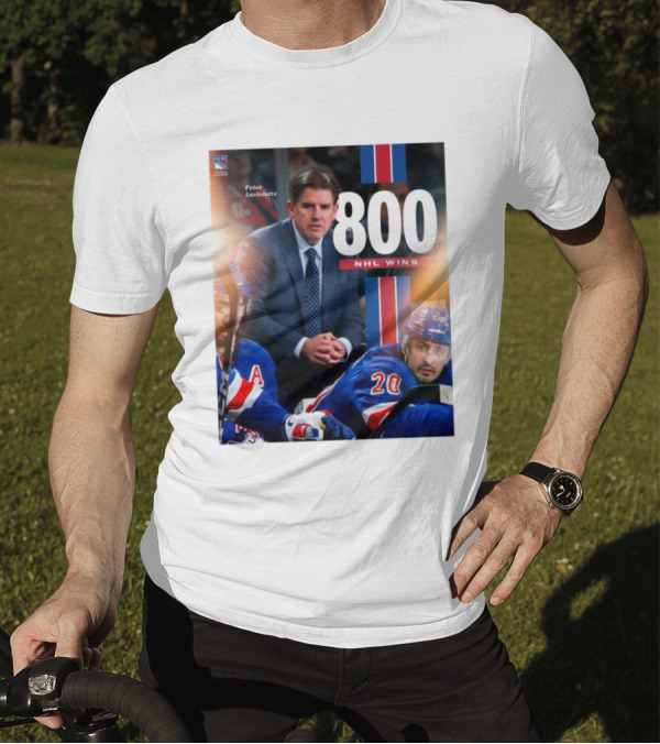 Peter Laviolette 800 NHL Wins New York Rangers Coach T-Shirt