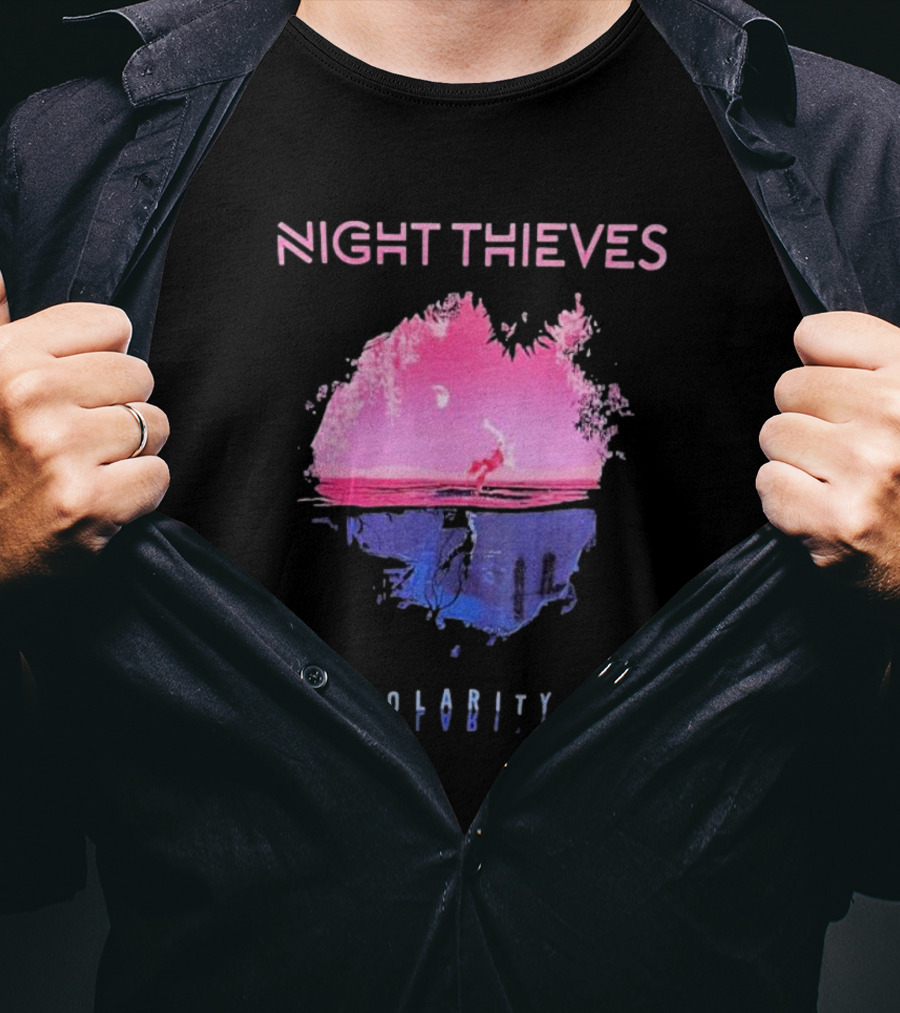 Night Thieves Polarity Pink And Blue Reflection Scene T-Shirt
