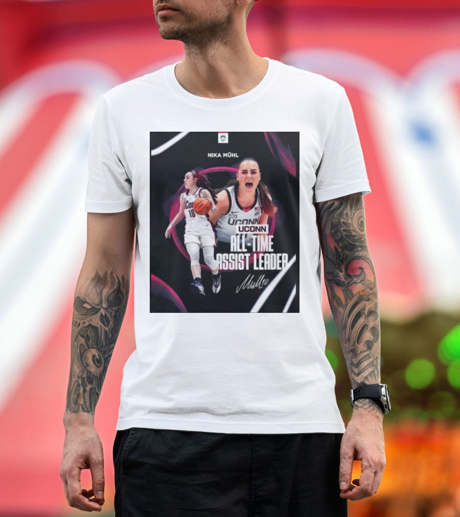 Nika Mühl UConn All-Time Assist Leader T-Shirt