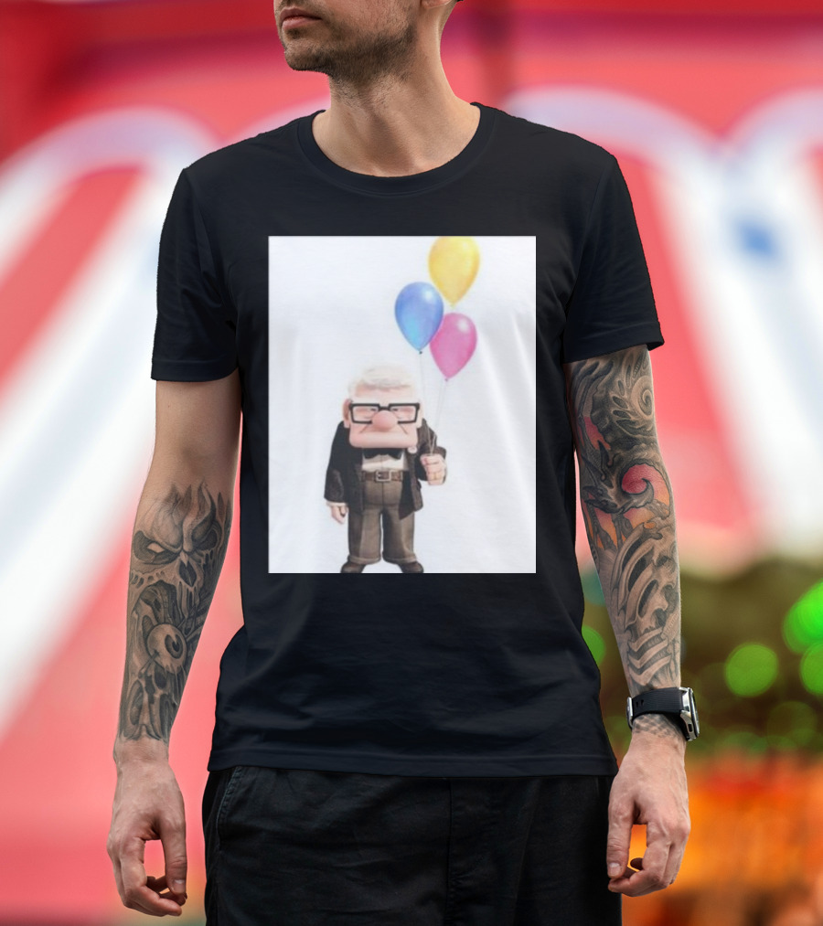 Nika Dressed as Carl Fredrickson with Balloons from Up T-Shirt