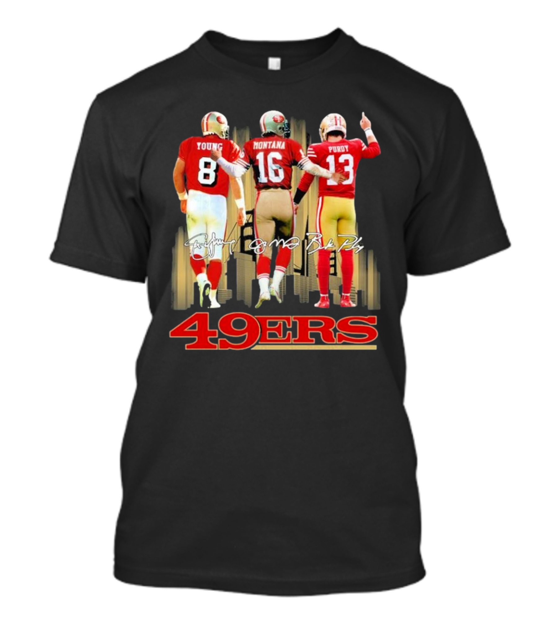 Young Montana Purdy 49ers Signatures Skyline T-Shirt