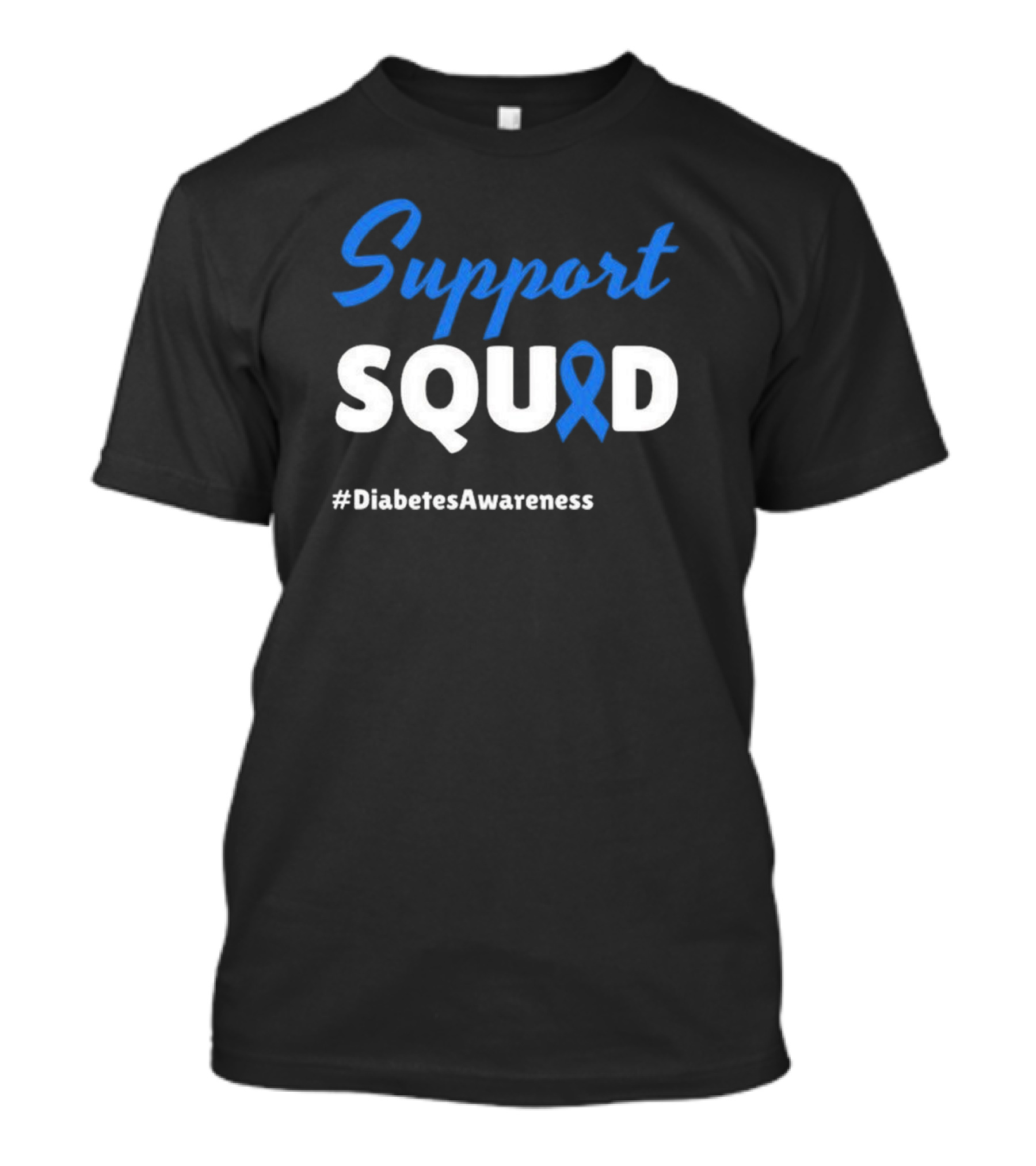 Support Squad Blue Ribbon #DiabetesAwareness T-Shirt