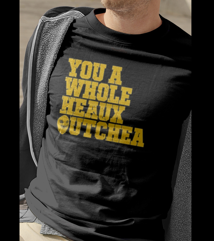 You A Whole Heaux Outchea Yellow Bold Text With Joker Face T-Shirt
