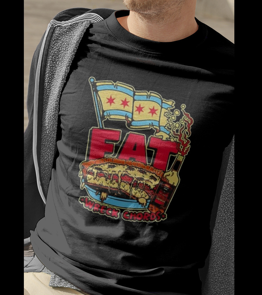 Fat Wreck Chords Chicago IL Deep Dish Pizza And Whiskey September 19 T-Shirt