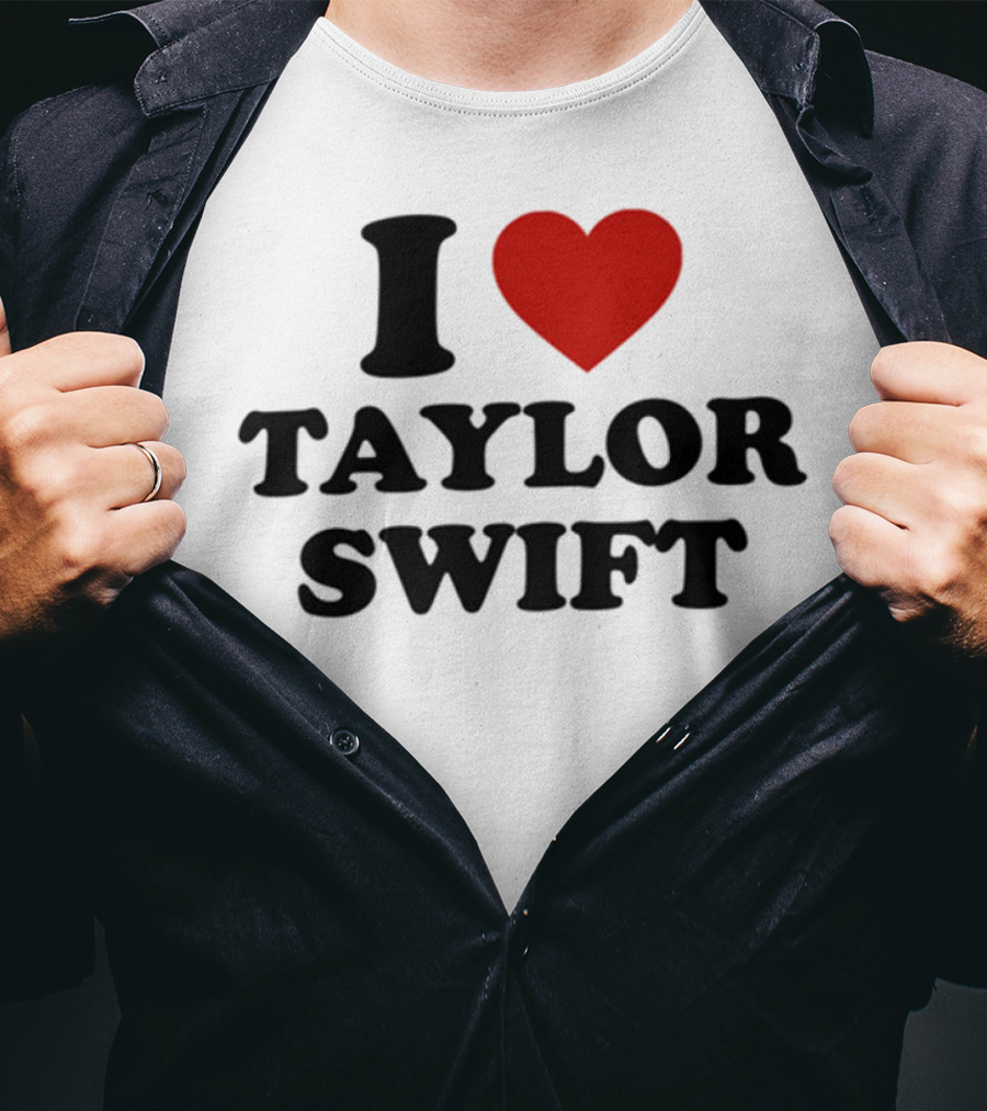 I Love Taylor Swift Red Heart Pin T-Shirt