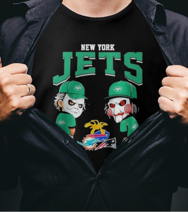 Michael Myers Billy The Puppet New York Jets NFL Teams Halloween T-Shirt