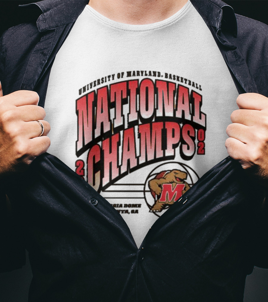 University Of Maryland Basketball 2002 National Champs Georgia Dome Atlanta T-Shirt