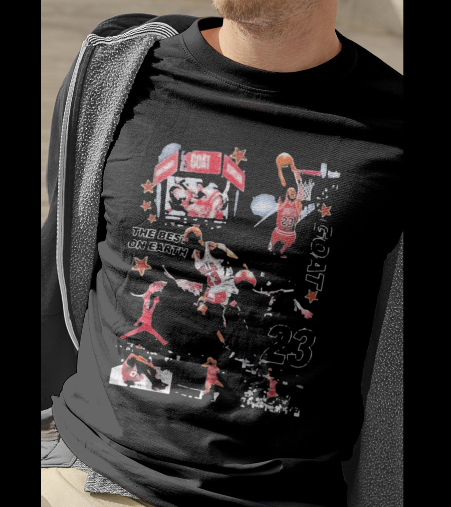 Michael Jordan The Best On Earth Goat 23 Basketball Legend Stars T-Shirt
