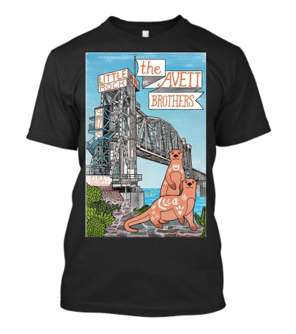 The Avett Brothers September 17 2024 Little Rock AR First Security Amphitheater Otters Bridge T-Shirt