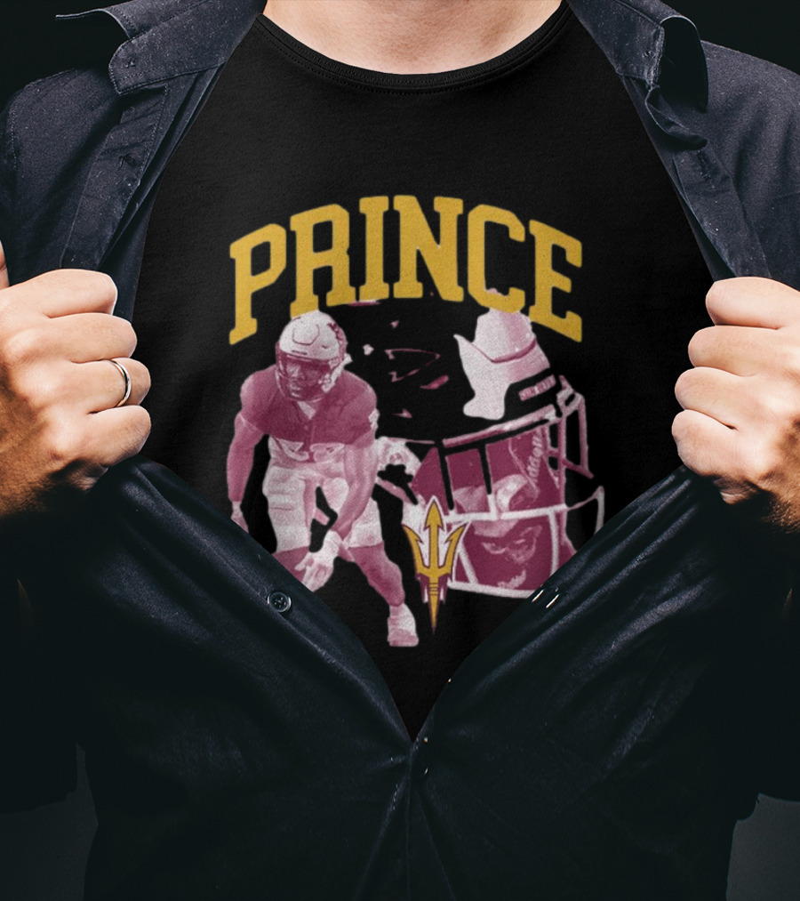 PRINCE Dorbah Arizona State Sun Devils Football Player Action And Helmet T-Shirt