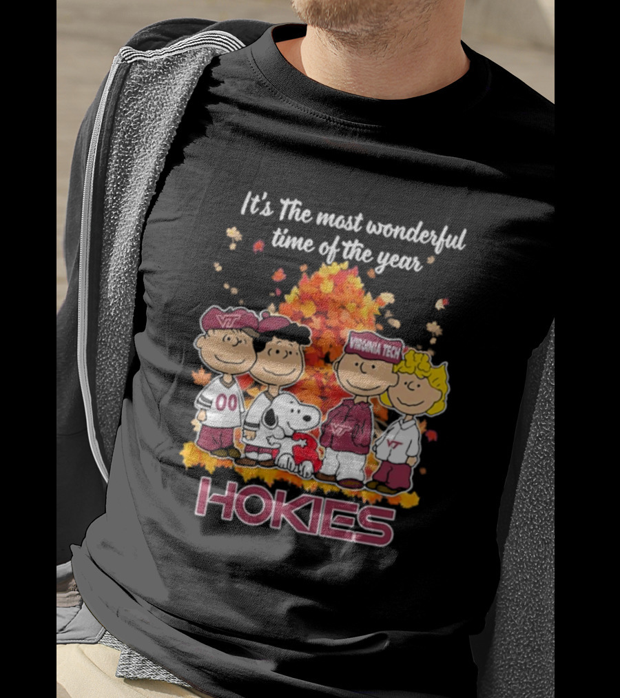 Snoopy Virginia Tech Hokies Peanuts Friends Wonderful Time Of The Year T-Shirt