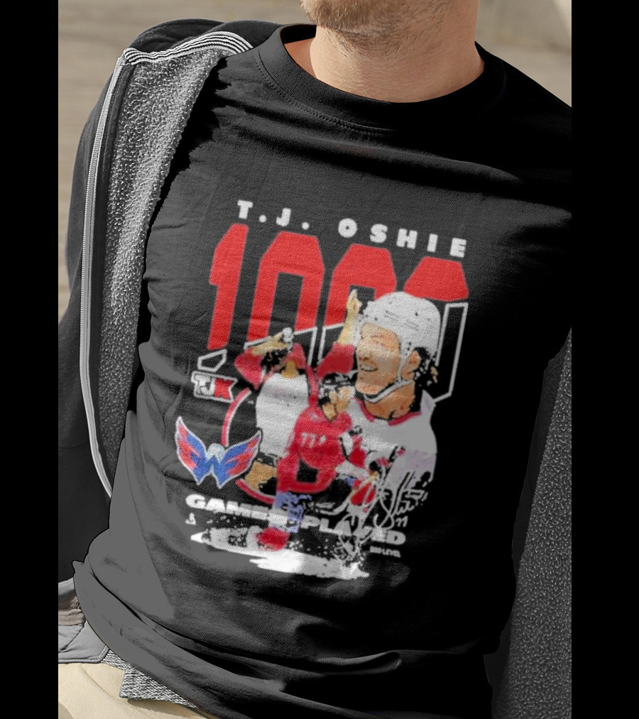 T.J. Oshie 1000 Games Played Washington Capitals TJ1k T-Shirt