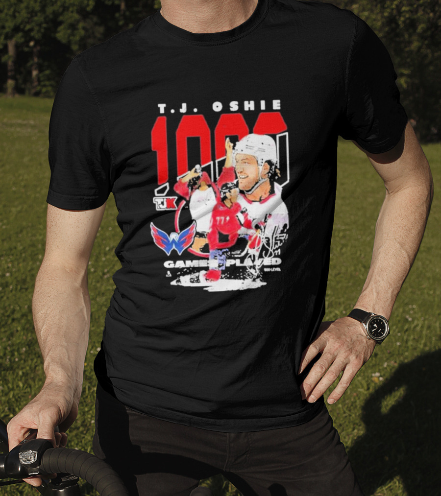 T.J. Oshie 1000 Games Played Washington Capitals TJ1k T-Shirt