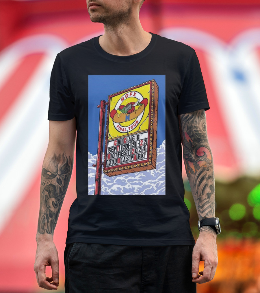 NOFX Final Tour Chicago Riot Fest 2024 Douglas Park September 20-22 T-Shirt