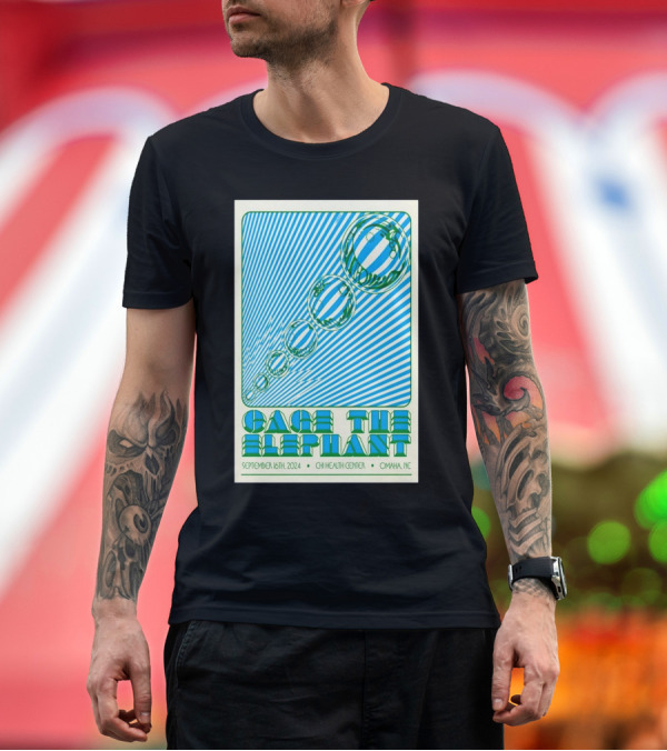 Premium T-Shirt: Cage The Elephant September 16 2024 CHI Health Center Omaha NE Tour Event T-Shirt Cage The Elephant September 16 2024 CHI Health Center Omaha NE Tour Event T-Shirt