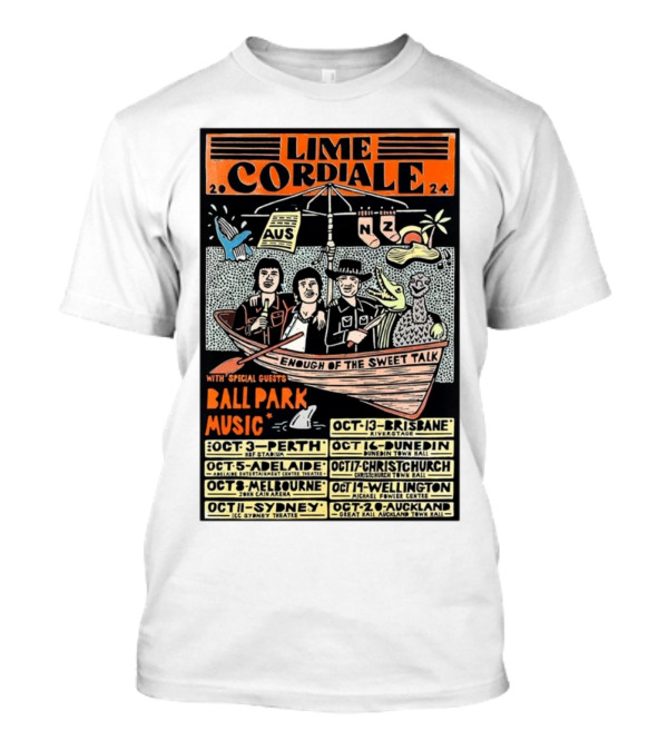 Lime Cordiale Enough Of The Sweet Talk Tour With Ball Park Music Australia New Zealand T-Shirt