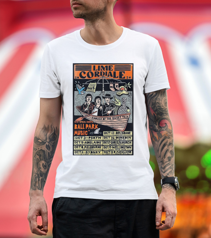 Lime Cordiale Enough of the Sweet Talk Tour with Ball Park Music Australia New Zealand T-Shirt