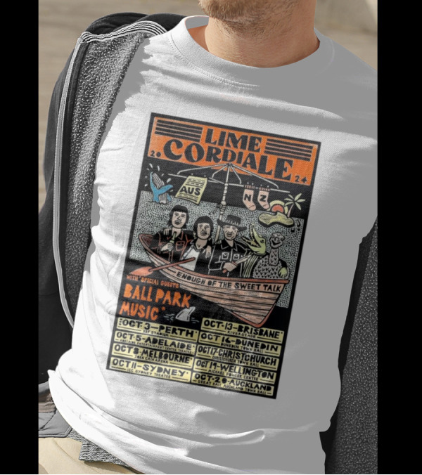 Lime Cordiale Enough Of The Sweet Talk Tour With Ball Park Music Australia New Zealand T-Shirt