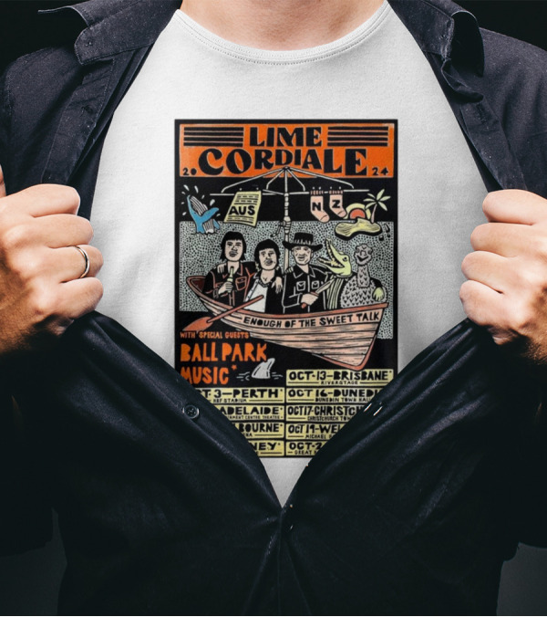 Lime Cordiale Enough Of The Sweet Talk Tour With Ball Park Music Australia New Zealand T-Shirt