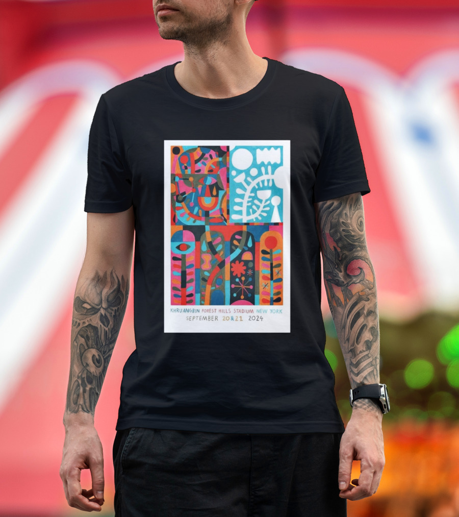 Khruangbin Forest Hills Stadium New York September 20 and 21 2024 Psychedelic Abstract T-Shirt