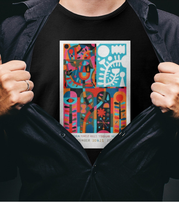 Khruangbin Forest Hills Stadium New York September 20 And 21 2024 Psychedelic Abstract T-Shirt