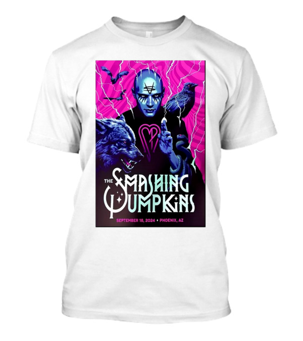 The Smashing Pumpkins September 18 2024 Phoenix AZ Event Poster With Mystical Figure And Animals T-Shirt