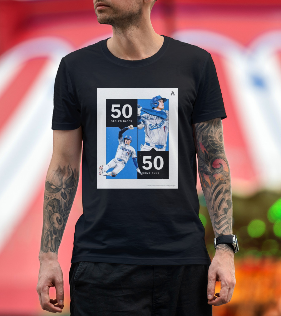 Shohei Ohtani Achieves 50 Stolen Bases and 50 Home Runs Milestone T-Shirt