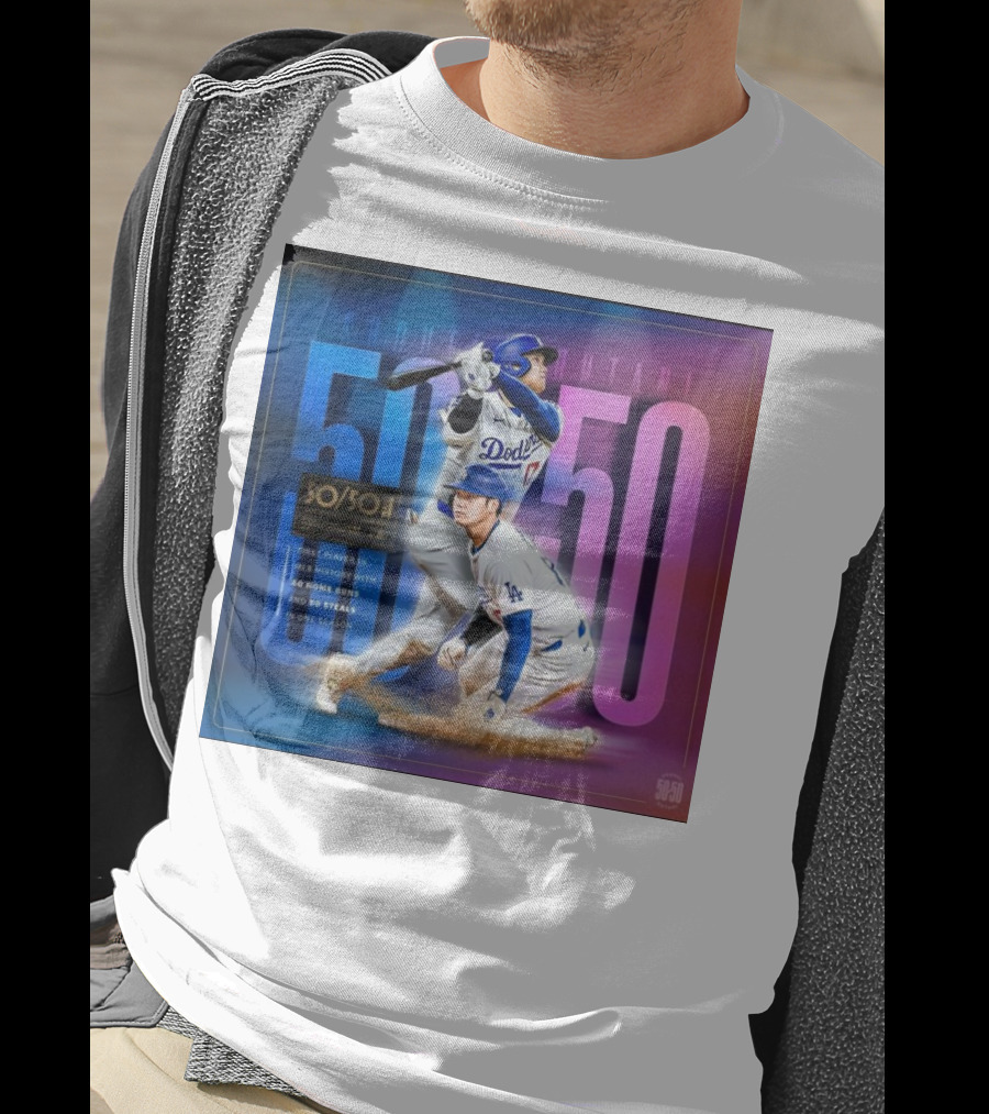 Shohei Ohtani 50/50 First Player MLB History 50 Home Runs And Steals Dodgers T-Shirt