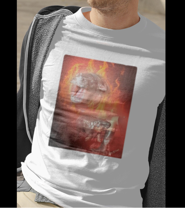 Twaniimals Moo Deng Mood Hippos On Fire T-Shirt
