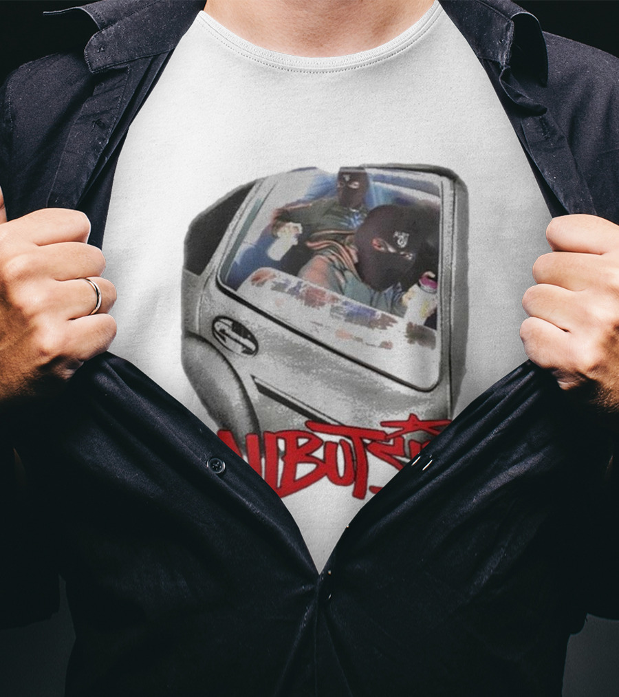 All But Six Graffiti Balaclava Duo In Car With Spray Paint T-Shirt