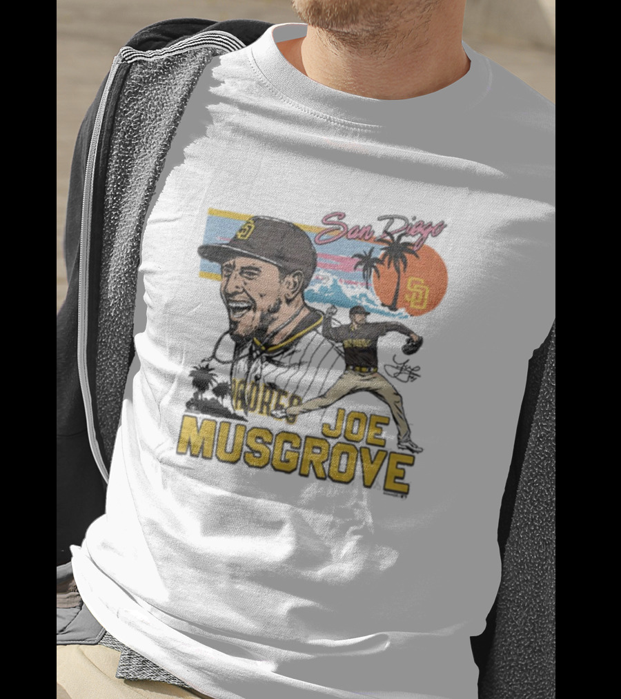 San Diego Padres Joe Musgrove MLB Homage Signature Painting T-Shirt