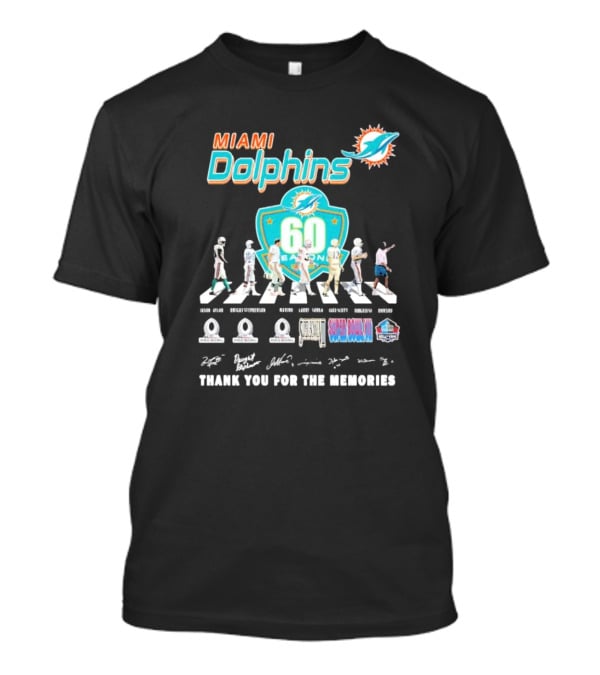 Miami Dolphins 60 Seasons Thank You For The Memories T-Shirt