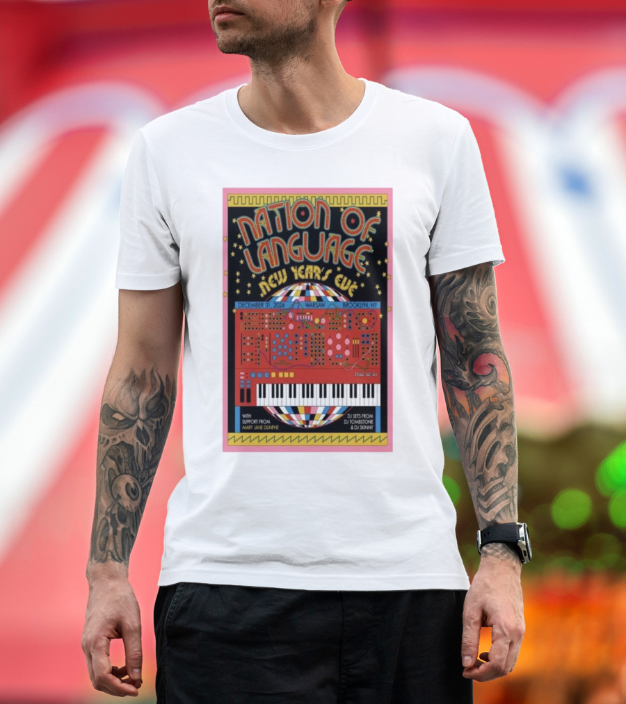 Nation of Language New Year’s Eve December 31 2024 Warsaw Brooklyn NY T-Shirt