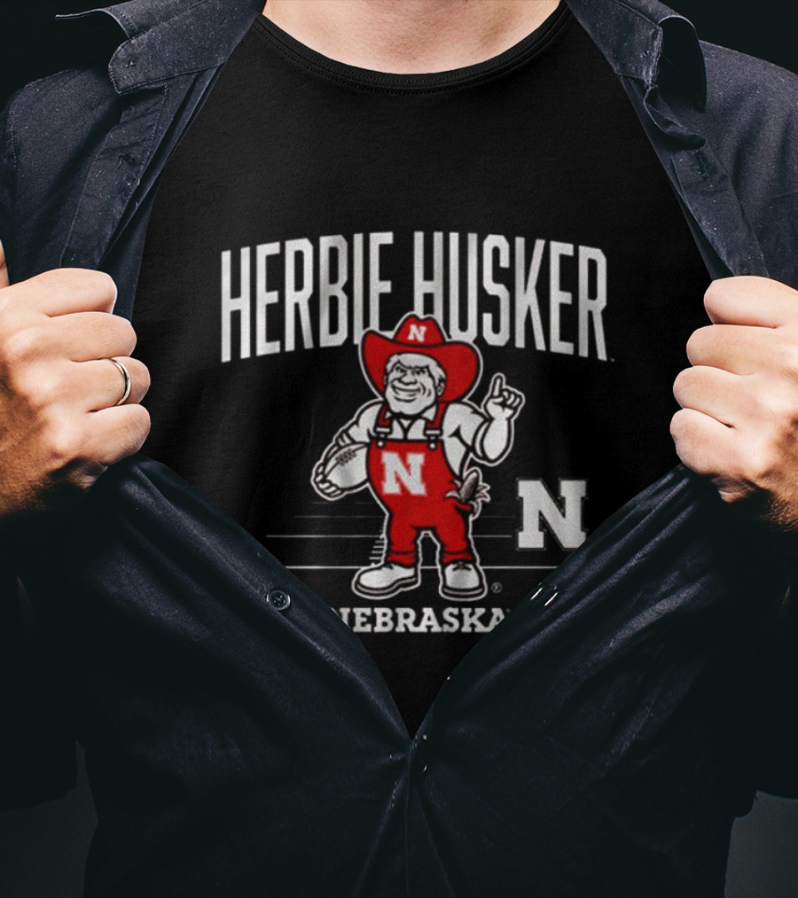 Nebraska Herbie Husker Football Mascot N T-Shirt