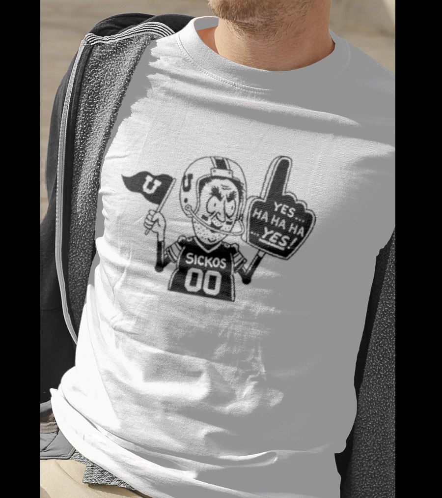 Sickos 00 Sports Fanatic Yes Ha Ha Ha U Finger Foam T-Shirt