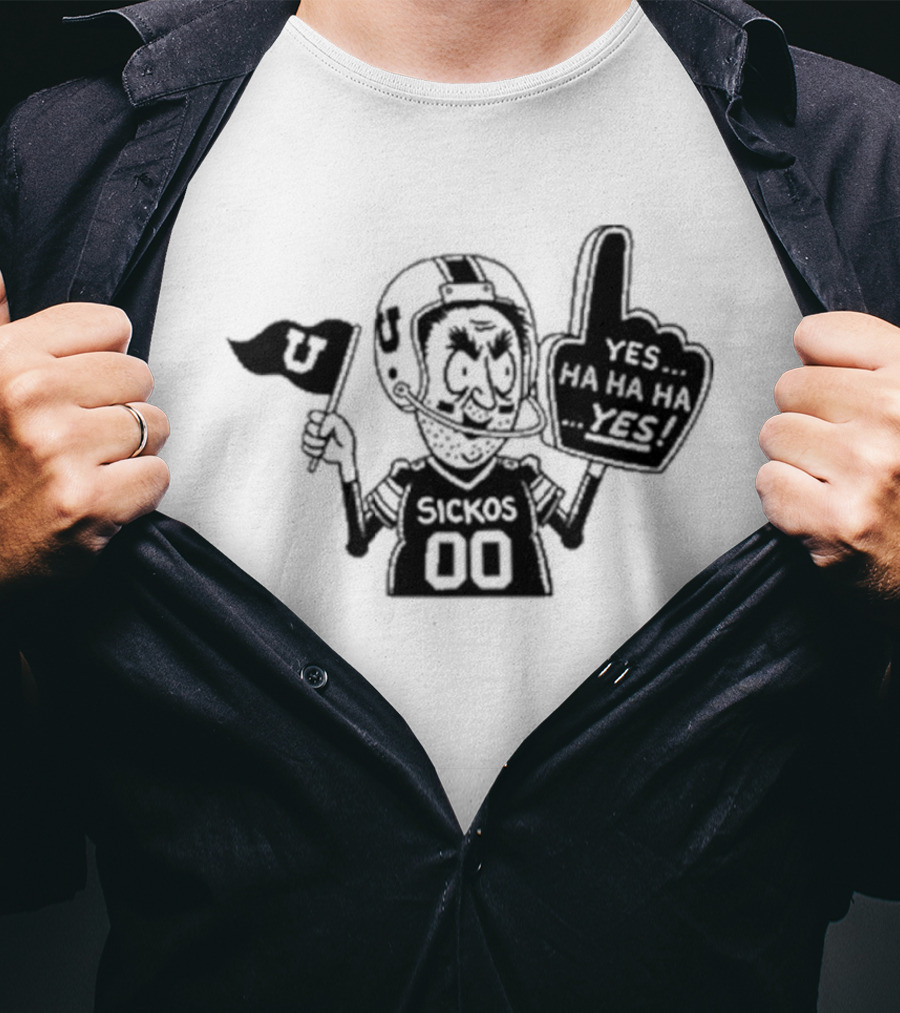 Sickos 00 Sports Fanatic Yes Ha Ha Ha U Finger Foam T-Shirt