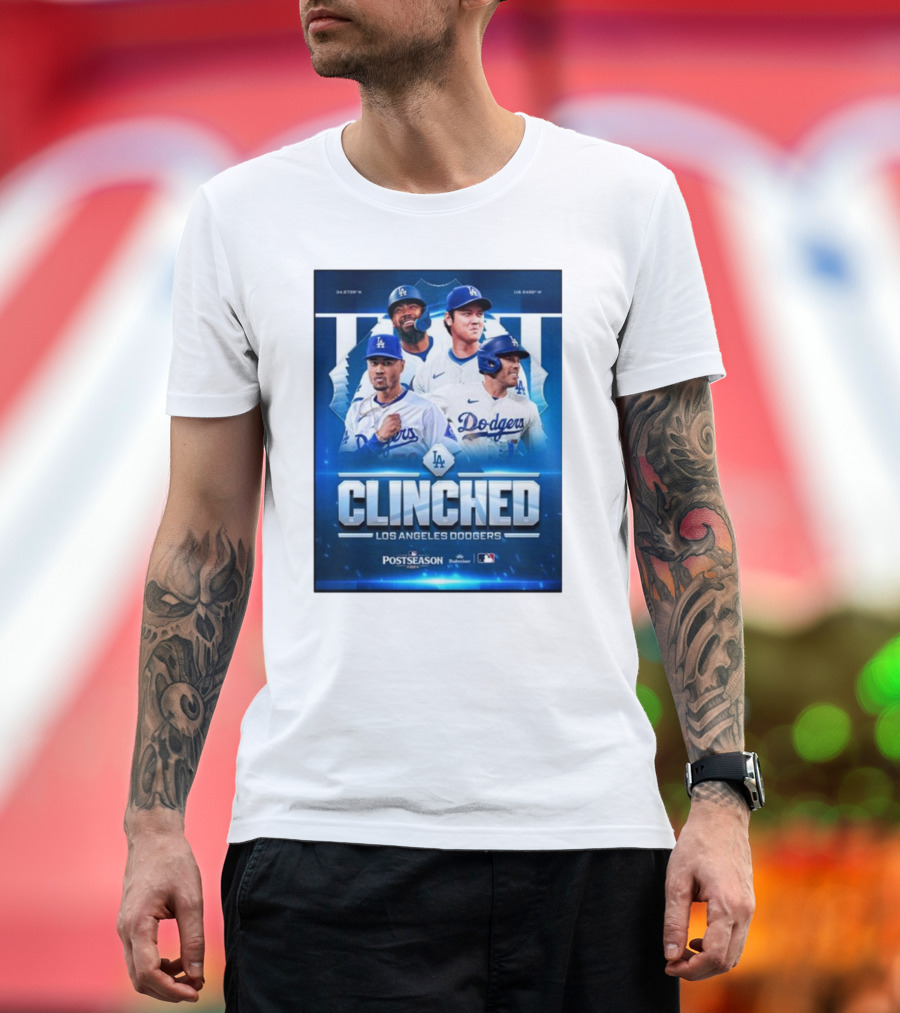 Clinched Los Angeles Dodgers 2024 Postseason MLB T-Shirt