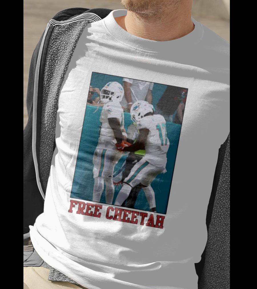 Free Cheetah Miami Dolphins Football Players T-Shirt