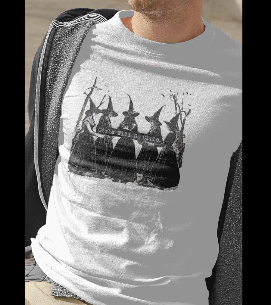 Girls Will Be Girls Witch Circle T-Shirt