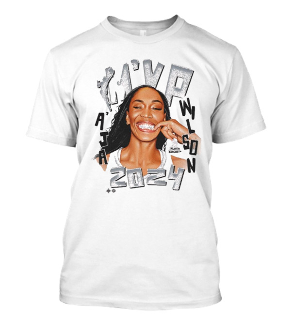 A’ja Wilson 2024 MVP Las Vegas Aces Playa Society WNBA T-Shirt